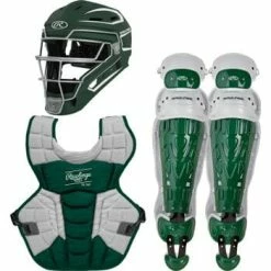 Rawlings Intermediate Dark Green VELO 2.0 Catcher's Gear Box Set: CSV2I-DG/W