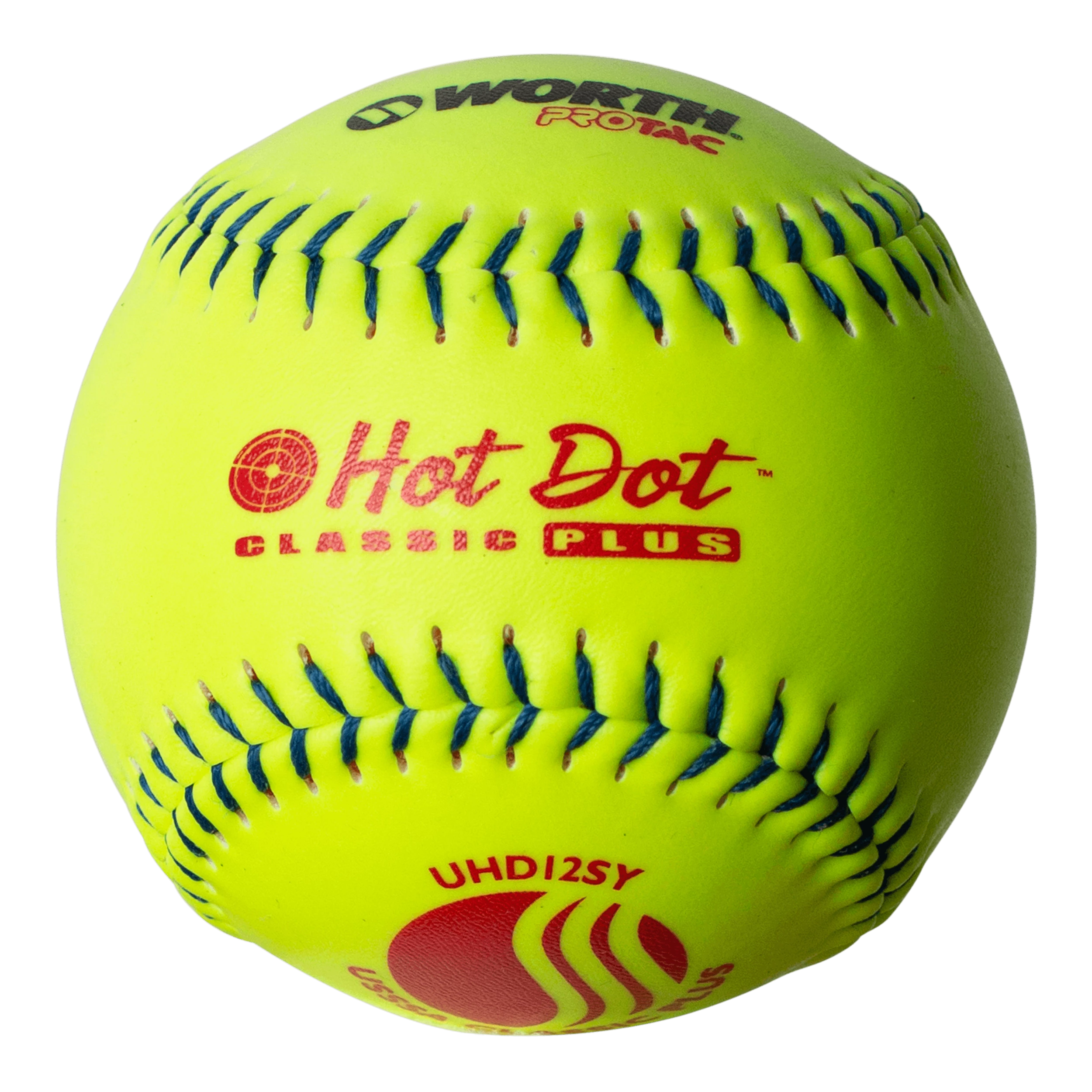 Worth 12" Classic Plus USSSA Hot Dot Slowpitch Softballs (Dozen): UHD12SY