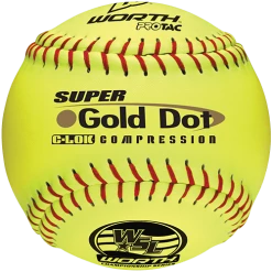 Worth 12" Super Gold Dot WSL Slowpitch Softballs (Dozen): YS44WSLS